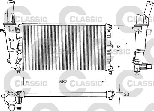 Valeo 231558 - Радиатор, охлаждение двигателя autospares.lv