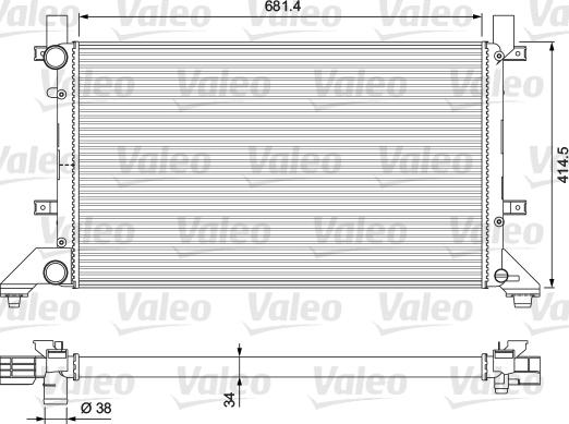 Valeo 231605 - Радиатор, охлаждение двигателя autospares.lv