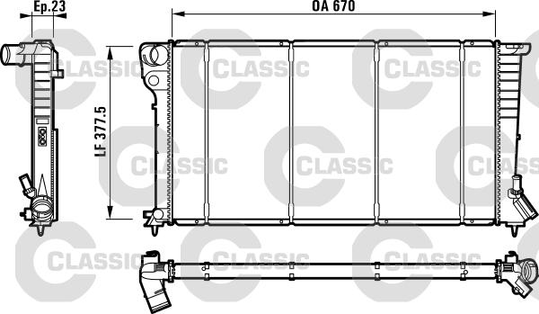 Valeo 232517 - Радиатор, охлаждение двигателя autospares.lv