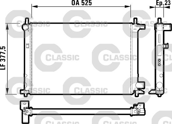 Valeo 232003 - Радиатор, охлаждение двигателя autospares.lv