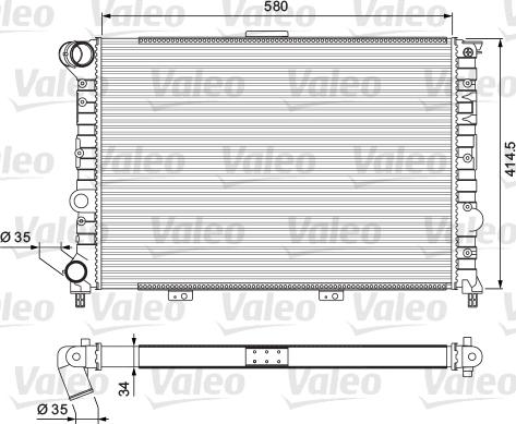 Valeo 232012 - Радиатор, охлаждение двигателя autospares.lv