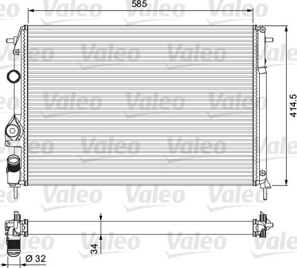 Valeo 232817 - Радиатор, охлаждение двигателя autospares.lv