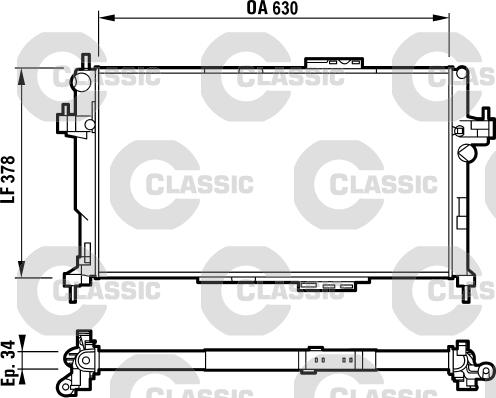 Valeo 232824 - Радиатор, охлаждение двигателя autospares.lv