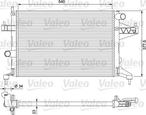 Valeo 232826 - Радиатор, охлаждение двигателя autospares.lv