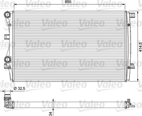 Valeo 232872 - Радиатор, охлаждение двигателя autospares.lv