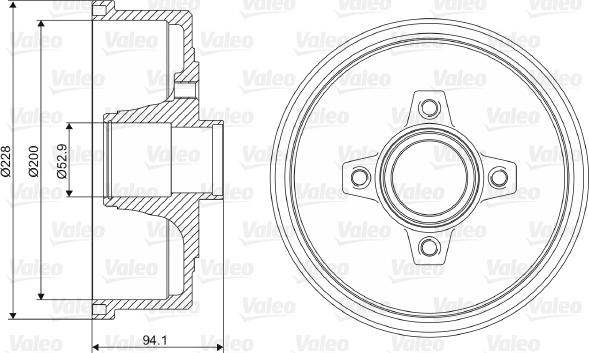 Valeo 237098 - Тормозной барабан autospares.lv