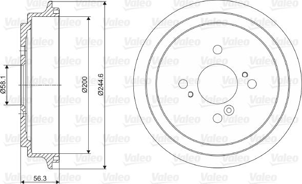 Valeo 237044 - Тормозной барабан autospares.lv