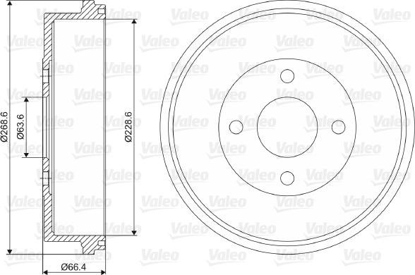 Valeo 237045 - Тормозной барабан autospares.lv