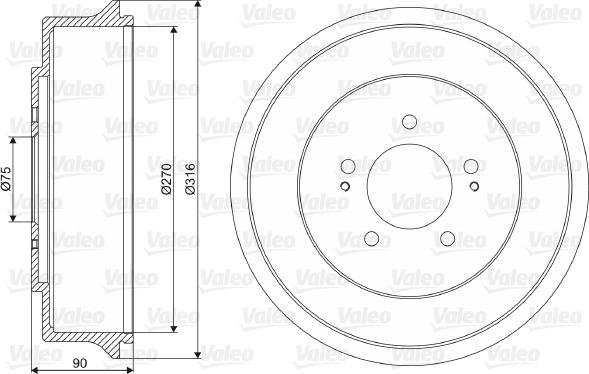 Valeo 237047 - Тормозной барабан autospares.lv