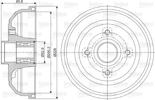 Valeo 237058 - Тормозной барабан autospares.lv