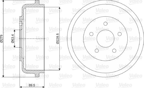 Valeo 237053 - Тормозной барабан autospares.lv