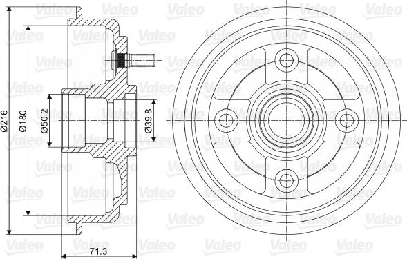 Valeo 237052 - Тормозной барабан autospares.lv