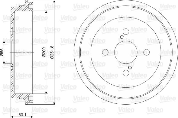 Valeo 237057 - Тормозной барабан autospares.lv