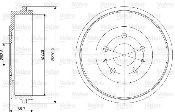 Valeo 237069 - Тормозной барабан autospares.lv