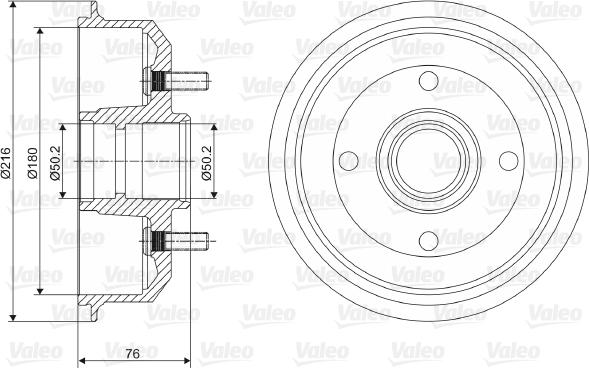 Valeo 237066 - Тормозной барабан autospares.lv