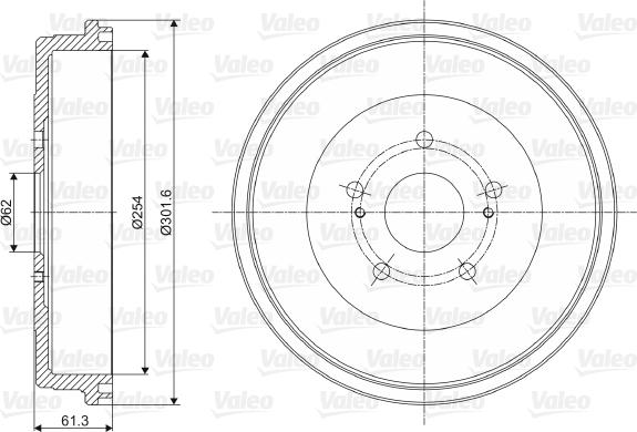 Valeo 237063 - Тормозной барабан autospares.lv