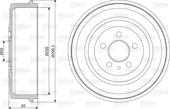 Valeo 237005 - Тормозной барабан autospares.lv