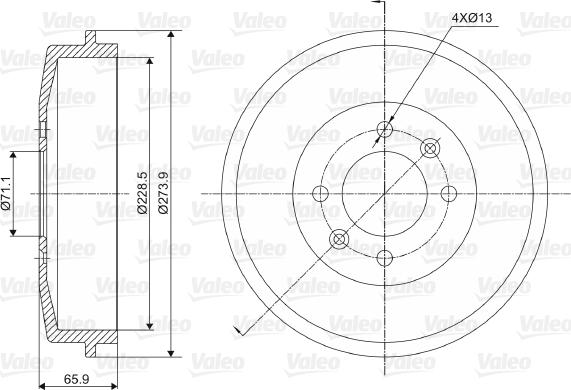 Valeo 237000 - Тормозной барабан autospares.lv