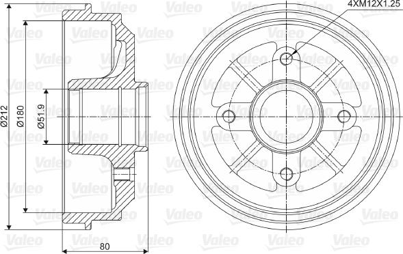 Valeo 237001 - Тормозной барабан autospares.lv