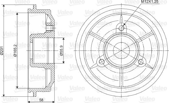 Valeo 237010 - Тормозной барабан autospares.lv