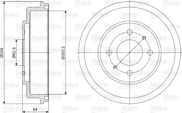 Valeo 237013 - Тормозной барабан autospares.lv