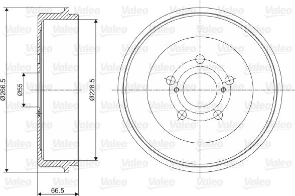 Valeo 237084 - Тормозной барабан autospares.lv