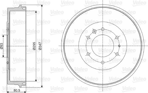 Valeo 237080 - Тормозной барабан autospares.lv