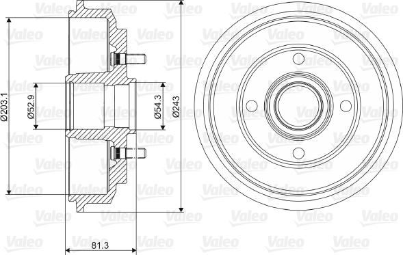 Valeo 237088 - Тормозной барабан autospares.lv