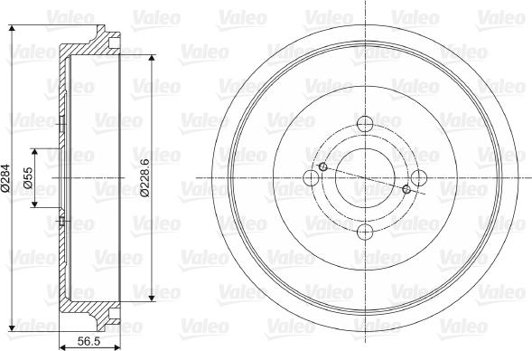 Valeo 237083 - Тормозной барабан autospares.lv