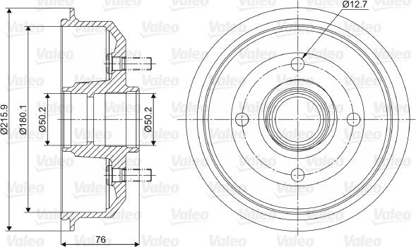 Valeo 237032 - Тормозной барабан autospares.lv