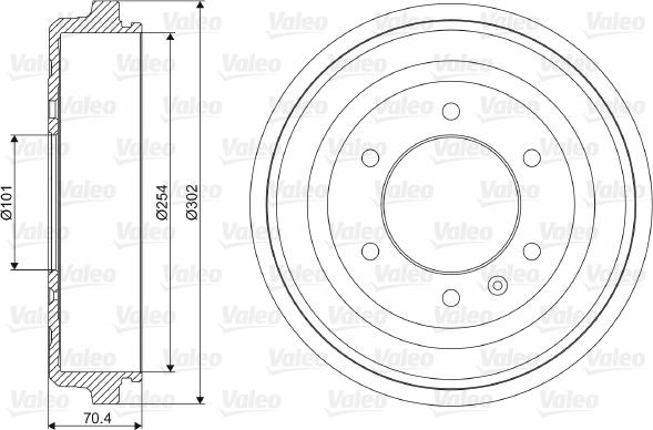 Valeo 237029 - Тормозной барабан autospares.lv