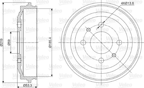 Valeo 237024 - Тормозной барабан autospares.lv