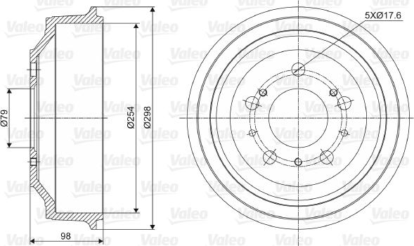 Valeo 237028 - Тормозной барабан autospares.lv