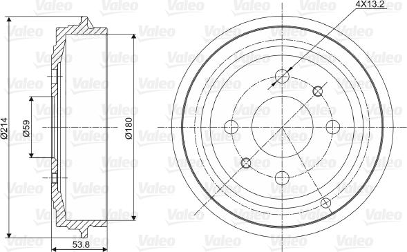 Valeo 237027 - Тормозной барабан autospares.lv