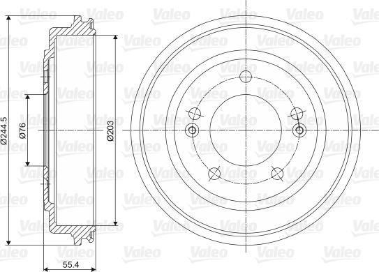 Valeo 237076 - Тормозной барабан autospares.lv