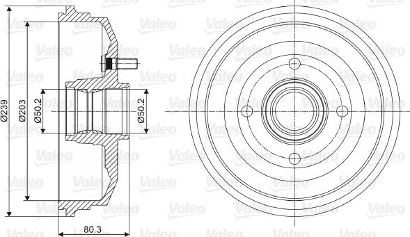 Valeo 237070 - Тормозной барабан autospares.lv