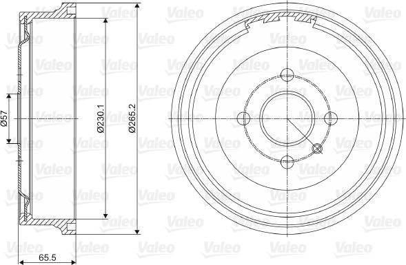 Valeo 237072 - Тормозной барабан autospares.lv