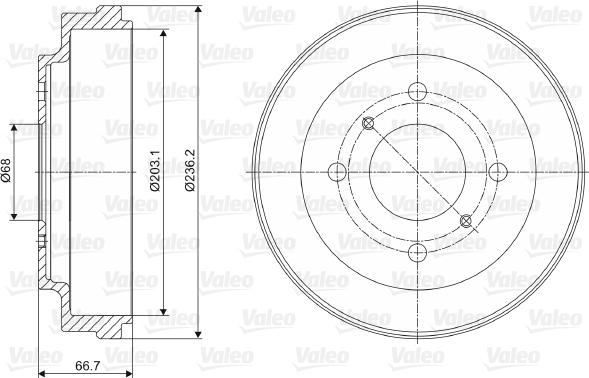 Valeo 237115 - Тормозной барабан autospares.lv