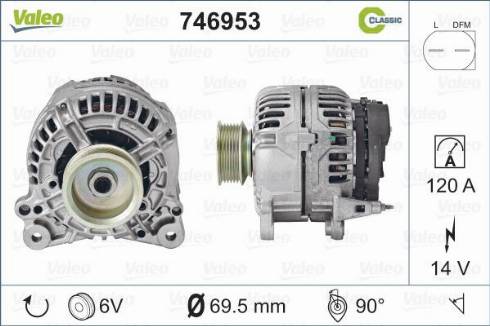 Valeo 746953 - Генератор autospares.lv