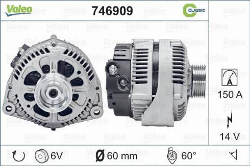 Valeo 746909 - Генератор autospares.lv