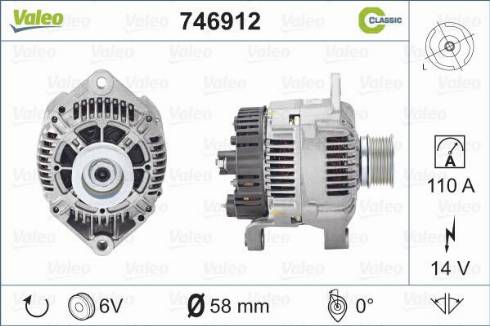 Valeo 746912 - Генератор autospares.lv