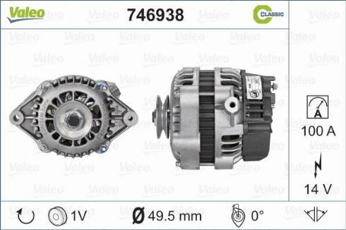 Valeo 746938 - Генератор autospares.lv