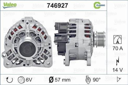 Valeo 746927 - Генератор autospares.lv