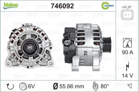 Valeo 746092 - Генератор autospares.lv