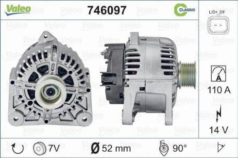 Valeo 746097 - Генератор autospares.lv