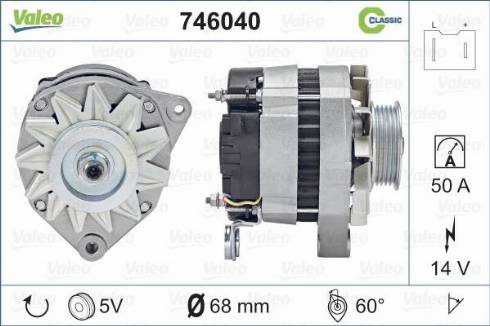 Valeo 746040 - Генератор autospares.lv