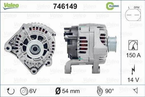 Valeo 746149 - Генератор autospares.lv