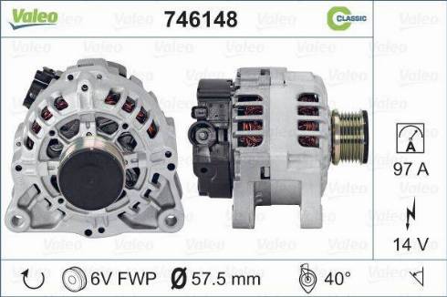 Valeo 746148 - Генератор autospares.lv