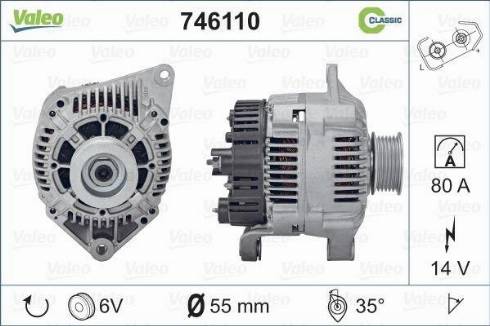 Valeo 746110 - Генератор autospares.lv