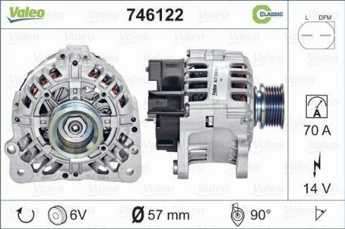 Valeo 746122 - Генератор autospares.lv